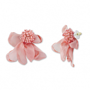 Musthave Ohrringe/Ohrstecker Chiffon Flower Peach pink-gold