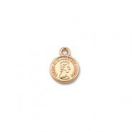 Anh&auml;nger Metall Round With Queen Elisabeth Gold