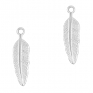 Anh&auml;nger aus Stainless Steel - Rostfreiem Stahl Feather Silver