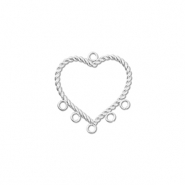 Anhänger aus Stainless Steel - Rostfreiem Heart with 6 eyes Silver