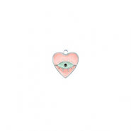 Anhänger aus Stainless Steel - Rostfreiem Heart Eye of Providence Silver-pink