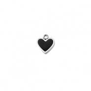 Anhänger aus Stainless Steel - Rostfreiem Heart Silver-black