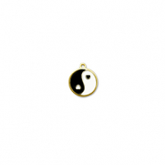Anhänger aus Stainless Steel - Rostfreiem Round Yin & Yang Gold-black-white