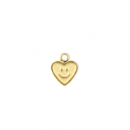 Anhänger aus Stainless Steel - Rostfreiem Heart with Smiley Gold