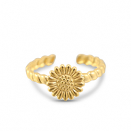 Stainless Steel - Rostfrei Stahl Ringe Flower Gold