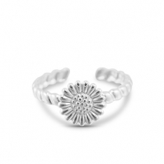 Stainless Steel - Rostfrei Stahl Ringe Flower Silver
