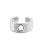 Stainless Steel - Rostfrei Stahl Ringe Pearl Silver-white