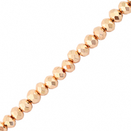 Facetten Top Glas Perlen 4x3mm Rondellen Metallic rose gold