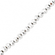 Facetten Top Glas Perlen 4x3mm Rondellen Metallic silver