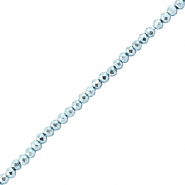 Facetten Top Glas Perlen 2mm Rund Metallic light blue