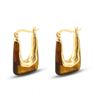 Musthave Resin Ohrringe Rectangle Gold-transparent golden brown