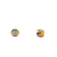 Glas Perlen Irregular Grey transparent-gold
