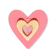 Statement-Anh&auml;nger Heart Pink-gold