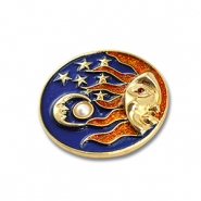 Broschen Sun, Moon & Star Gold-blue-orange