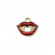 Anh&auml;nger Metall Vampire's mouth Gold-red