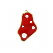 Anh&auml;nger aus Resin Irregular with Pearls Gold-red-white