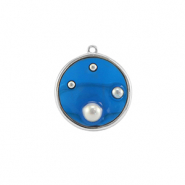 Anh&auml;nger aus Resin Round with Pearls Silver-blue-white