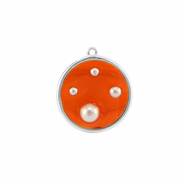 Anh&auml;nger aus Resin Round with Pearls Silver-orange-white