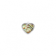 Anh&auml;nger aus Resin with Imitation Shell Heart Silver-ocean green