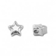 Perlen aus Stainless Steel - Rostfreiem Stah Star Silver