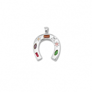 TQ Metall Brass Anh&auml;nger Horseshoe Silver