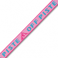 Schmucktextband "Off piste" Light pink-cyan blue-magenta