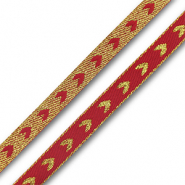 Schmucktextband Heart Bright red-gold