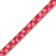 Schmucktextband Chequered Pink-red-gold