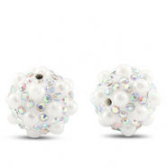 Perlen Bohemian Round White