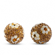 Perlen Bohemian Round Taupe brown-white