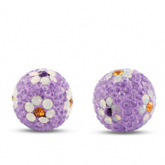 Perlen Bohemian Round Purple-white