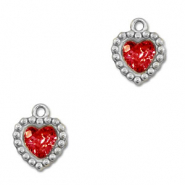 Anh&auml;nger aus Stainless Steel - Rostfreiem Stahl Zirkonia Heart Silver-red