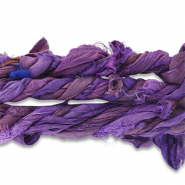 Seidenband Sari Twisted Multicolor-purple