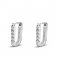 TQ Metall Brass Ohrringe / Ohrstecker Oval Silver