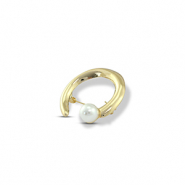 Broschen with Pearl Gold-white