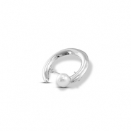 Broschen with Pearl Silver-white