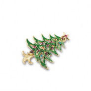 Broschen Christmas tree Gold-green-multicolor