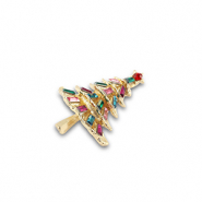 Broschen Christmas tree Gold-multicolor