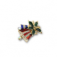 Broschen Christmas Bells Gold-red-green-blue
