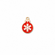 Anh&auml;nger Metall Christmas Bauble Gold-rot-wei&szlig;
