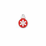 Anh&auml;nger Metall Christmas Bauble Silber-rot-wei&szlig;