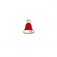 Anh&auml;nger Metall Zirkonia Christmas Bell Gold-rot-wei&szlig;
