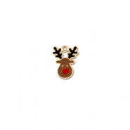 Anh&auml;nger Metall Reindeer Gold-braun-rot-schwarz