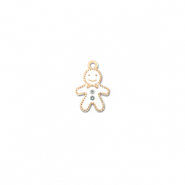 Anh&auml;nger Metall Zirkonia Gingerbread man Gold-wei&szlig;