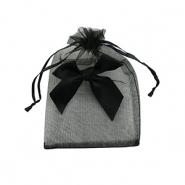 Organza Schmuck Beutel with Bow Black