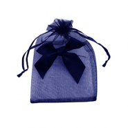 Organza Schmuck Beutel with Bow Dark blue