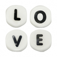 Keramik Buchstaben - LOVE White-black