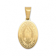 Anh&auml;nger aus Stainless Steel - Rostfreiem Stahl Oval Religious Gold