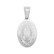 Anh&auml;nger aus Stainless Steel - Rostfreiem Stahl Oval Religious Silver