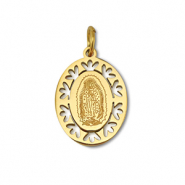 Anh&auml;nger aus Stainless Steel - Rostfreiem Stahl Oval Religious Gold